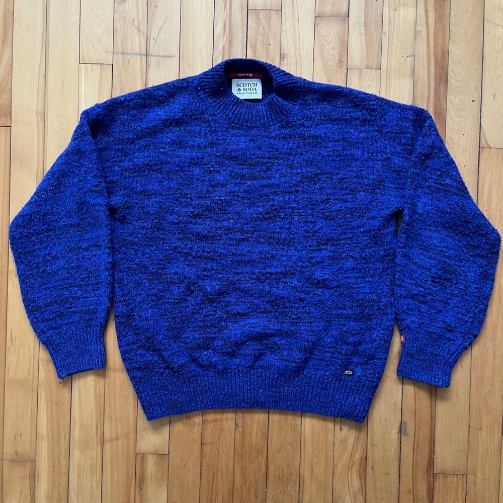 Scotch Soda Amsterdam Grow Wild Sample Men's Medium Knit Blue Sweater alpaca mix